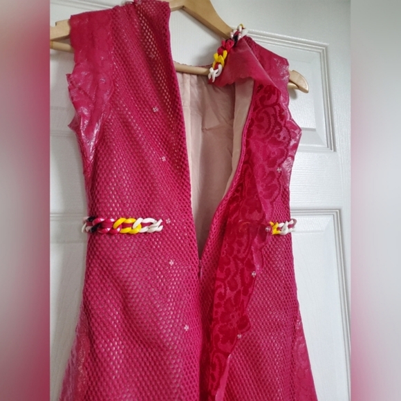 Gianni Versus Versace Pink Sleeveless Dress Size IT 38/ XS w Chain Detail - Picture 7 of 15